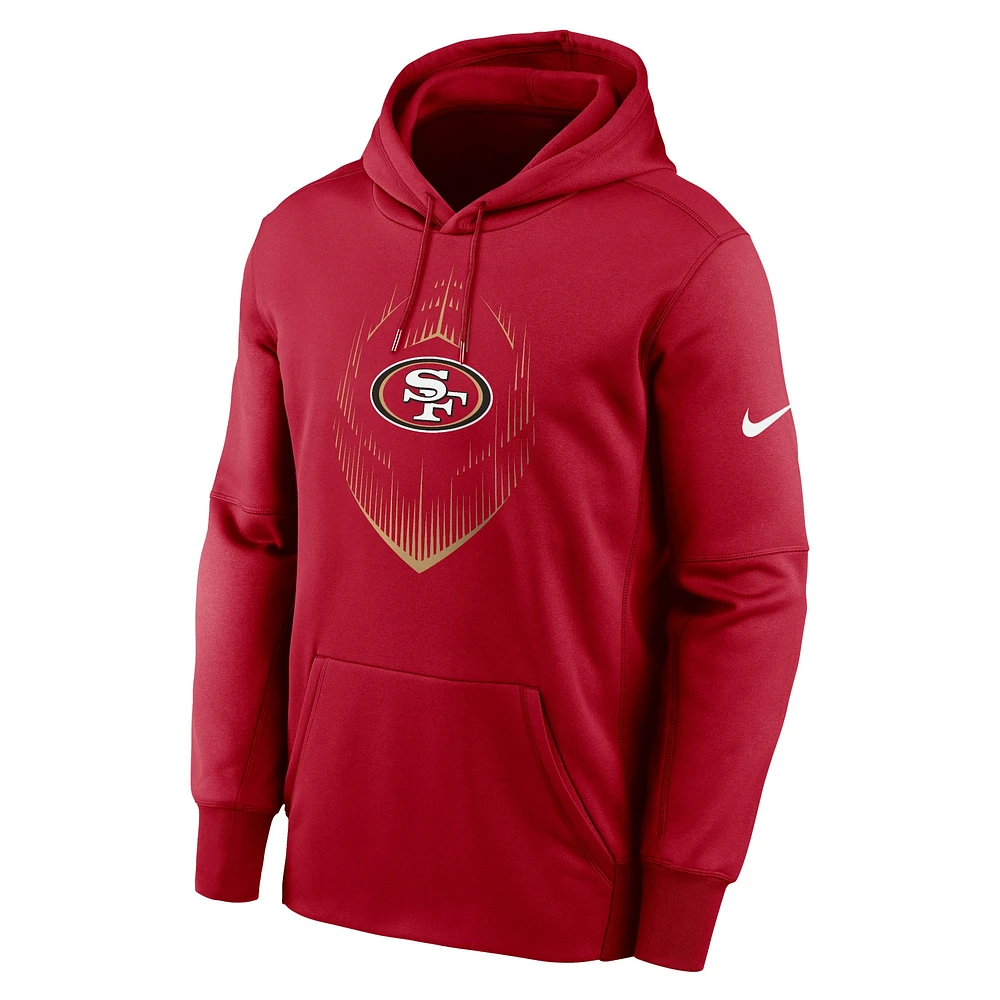 Men's Nike Scarlet San Francisco 49ers Icon Performance Pullover Hoodie