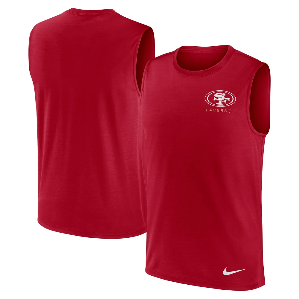 Men's Nike Scarlet San Francisco 49ers Large Logo Peformance Muscle Tank Top