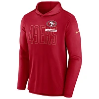 T-shirt léger à capuche et manches longues Nike Scarlet San Francisco 49ers pour homme