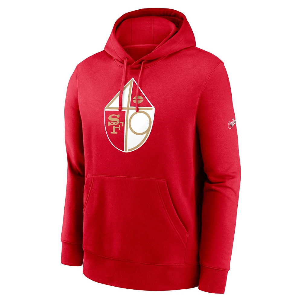 Sweat à capuche Nike Scarlet San Francisco 49ers Rewind Club pour homme