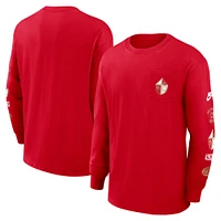 Men's Nike Scarlet San Francisco 49ers Rewind Heavy Max90 Pocket Long Sleeve T-Shirt