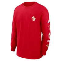 Men's Nike Scarlet San Francisco 49ers Rewind Heavy Max90 Pocket Long Sleeve T-Shirt