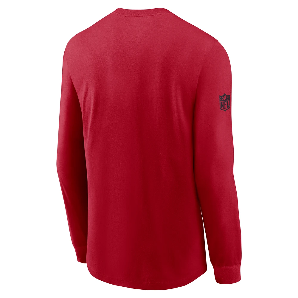 Men's Nike Scarlet San Francisco 49ers Sideline Performance Long Sleeve T-Shirt