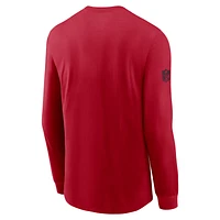 Men's Nike Scarlet San Francisco 49ers Sideline Performance Long Sleeve T-Shirt