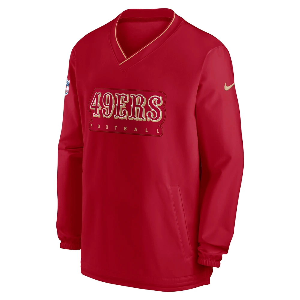 Men's Nike Scarlet San Francisco 49ers Sideline Pullover Wind Shirt