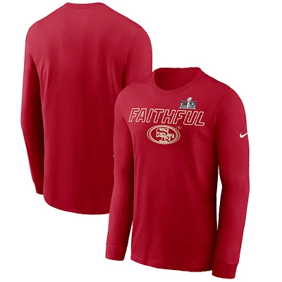 T-shirt à manches longues Nike Scarlet San Francisco 49ers Super Bowl LVIII Local pour homme