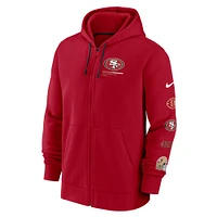 Men's Nike Scarlet San Francisco 49ers Surrey Full-Zip Hoodie