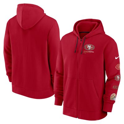 Men's Nike Scarlet San Francisco 49ers Surrey Full-Zip Hoodie