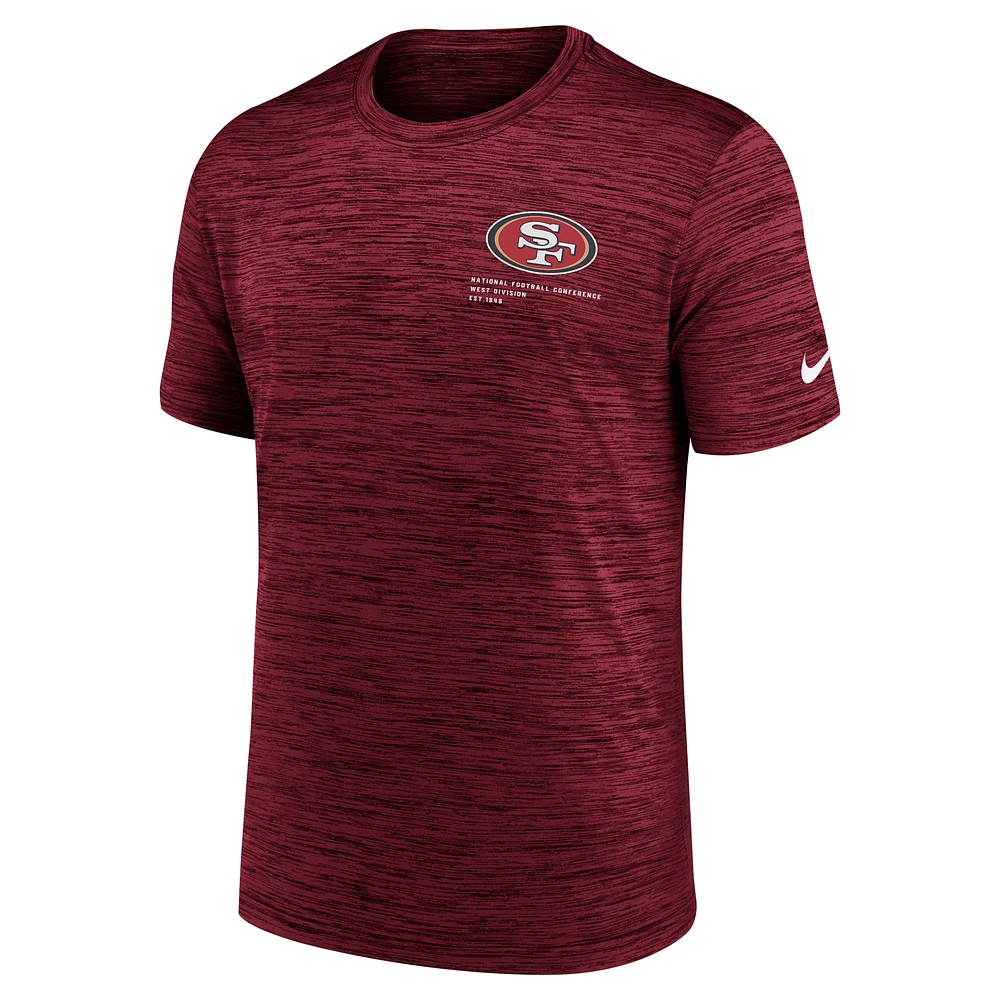 T-shirt Nike Scarlet Velocity Performance pour homme des San Francisco 49ers