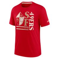 Men's Nike Scarlet San Francisco 49ers Wordmark Logo Tri-Blend T-Shirt