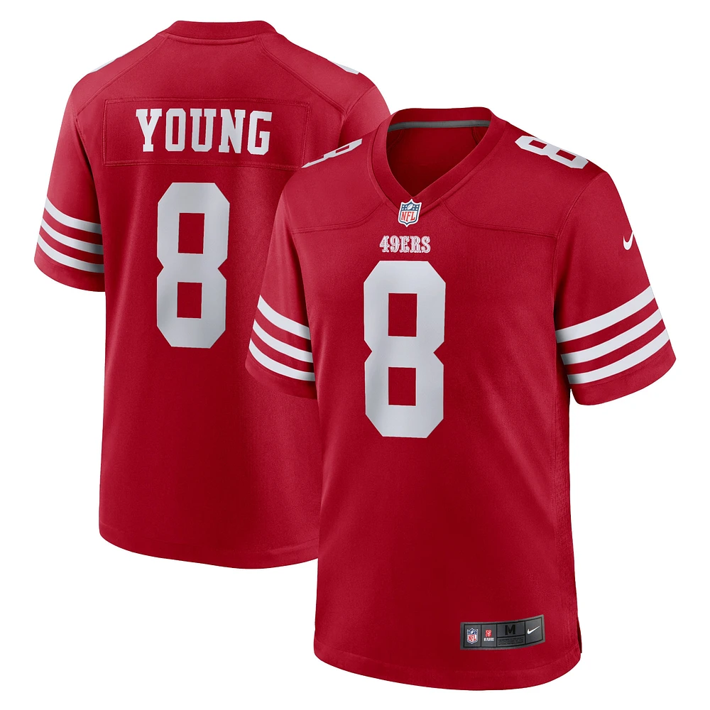 Maillot de match joueur retraité Nike Steve Young Scarlet des San Francisco 49ers pour homme