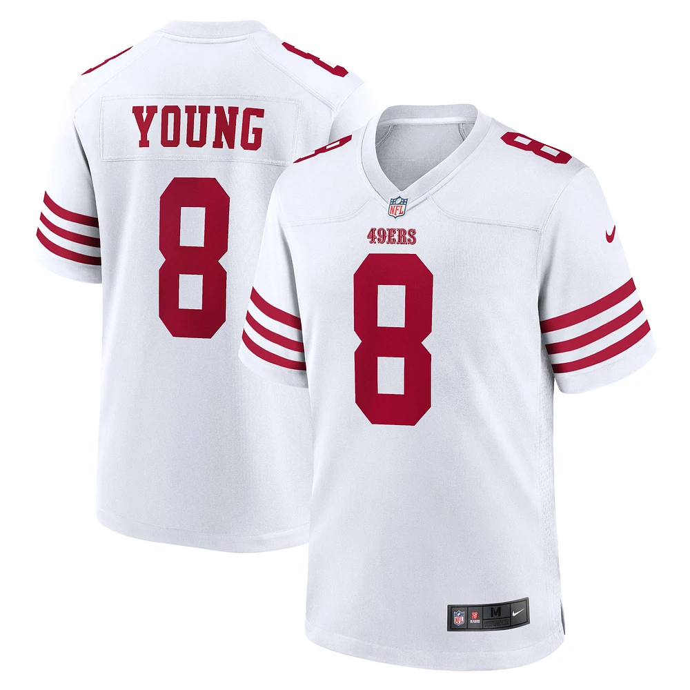 Maillot de joueur match retraité Nike Steve Young des San Francisco 49ers blanc pour homme