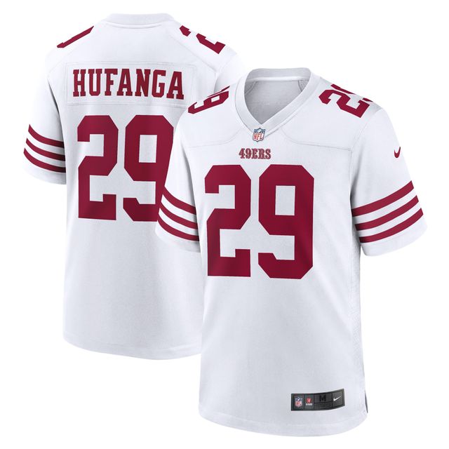 Homme Nike Talanoa Hufanga Blanc San Francisco 49ers Away Game Player Jersey