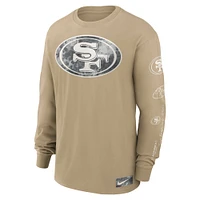 Men's Nike Tan San Francisco 49ers Essential Statement Max90 Long Sleeve T-Shirt