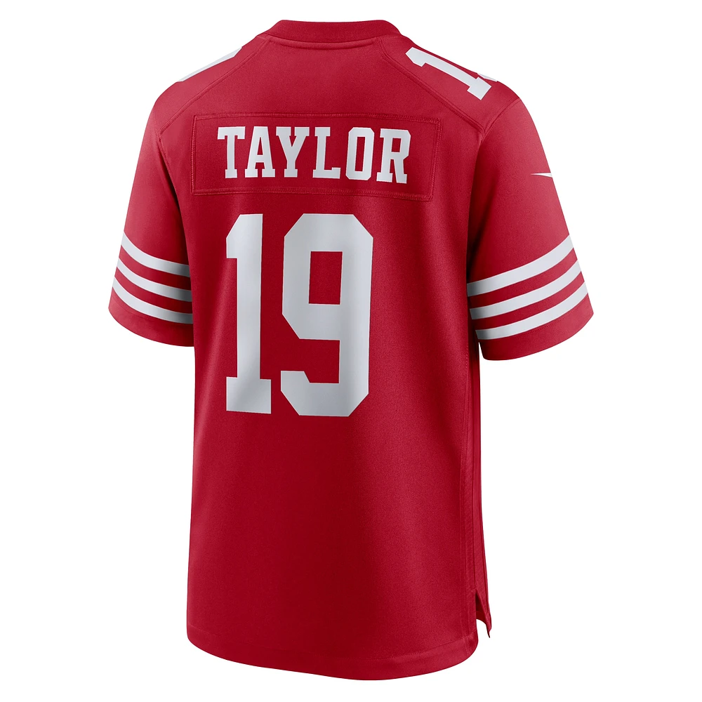 Maillot de match l'équipe Nike Trent Taylor Scarlet San Francisco 49ers pour homme