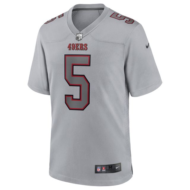 Men's Nike Trey Lance Gray San Francisco 49ers Atmosphere Fashion Game  Jersey