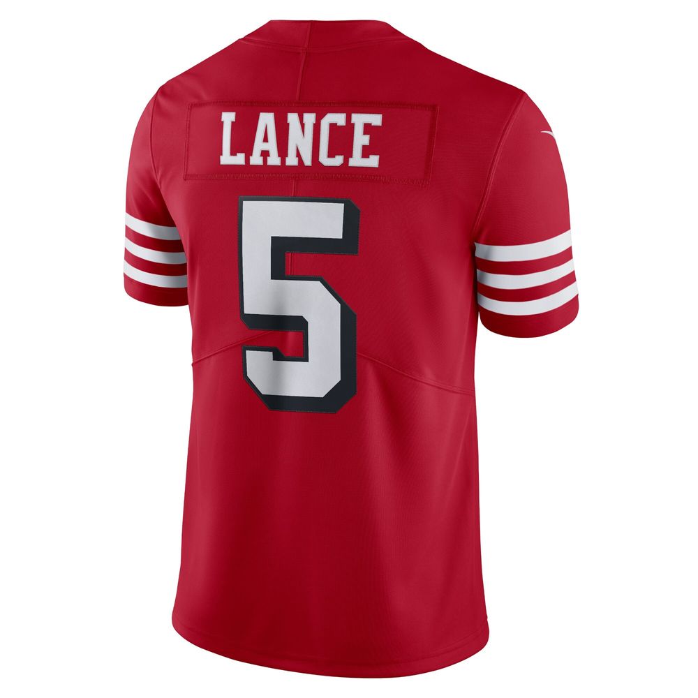 Men's Nike Trey Lance Scarlet San Francisco 49ers Alternate Vapor Limited Jersey