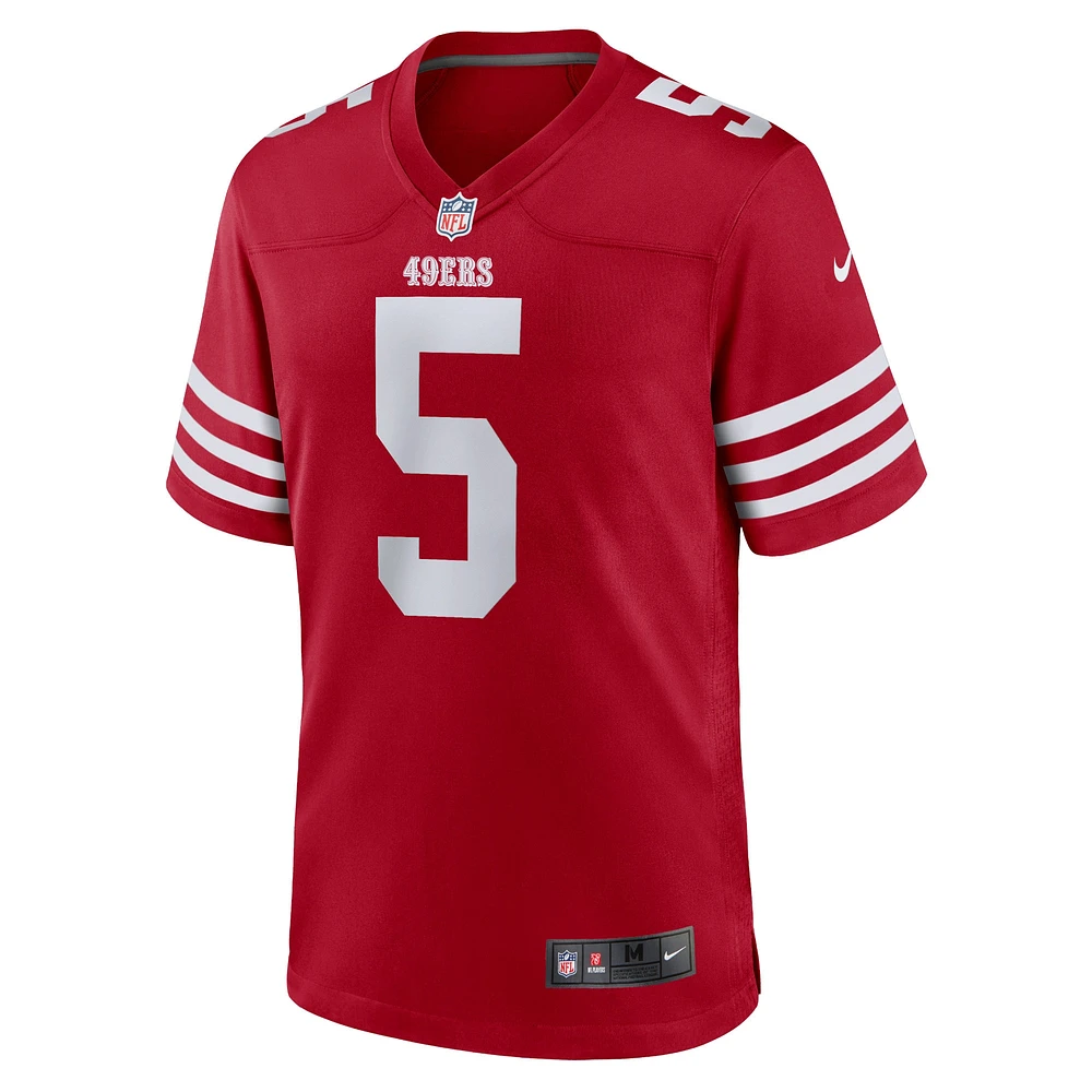 Men's Nike Trey Lance Scarlet San Francisco 49ers Game Player Jersey