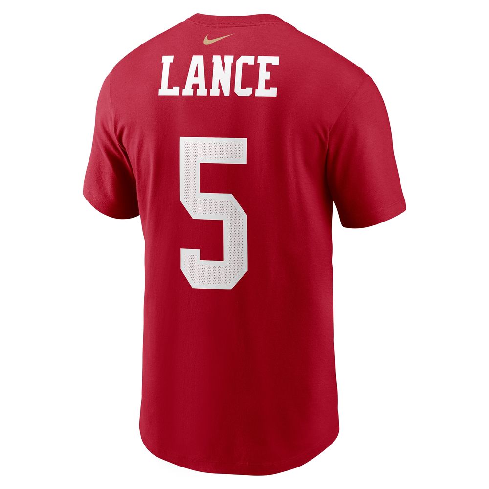 Men's Nike Trey Lance Scarlet San Francisco 49ers Player Name & Number T-Shirt