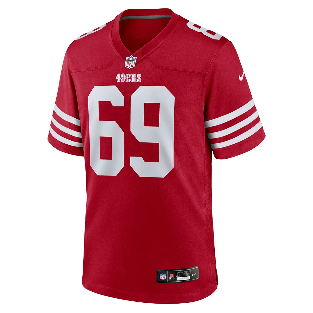 Men's Nike Zack Johnson  Scarlet San Francisco 49ers Team Game Jersey