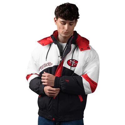 Veste zippée intégrale avec logo vintage épaule contre Pro Player noire pour homme des 49ers de San Francisco