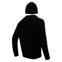 Coffret cadeau avec pull à col rond et bonnet en tricot revers Pro Standard pour hommes, noir, San Francisco 49ers