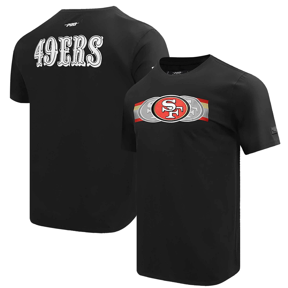 Men's Pro Standard Black San Francisco 49ers Retro Striper T-Shirt