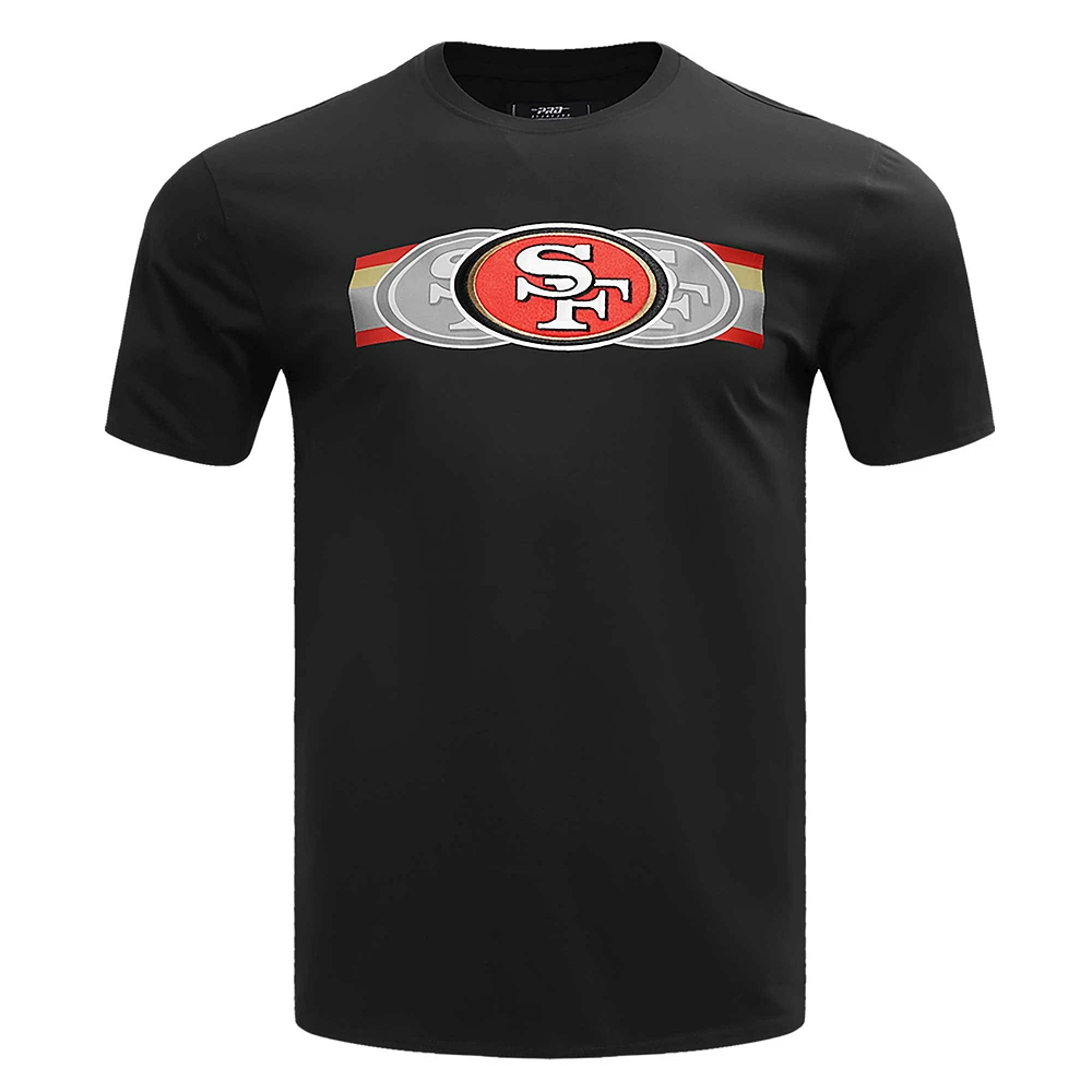 Men's Pro Standard Black San Francisco 49ers Retro Striper T-Shirt