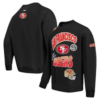 Men's Pro Standard Black San Francisco 49ers Turn It Up Drop Shoulder Pullover Sweatshirt