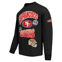 Men's Pro Standard Black San Francisco 49ers Turn It Up Drop Shoulder Pullover Sweatshirt