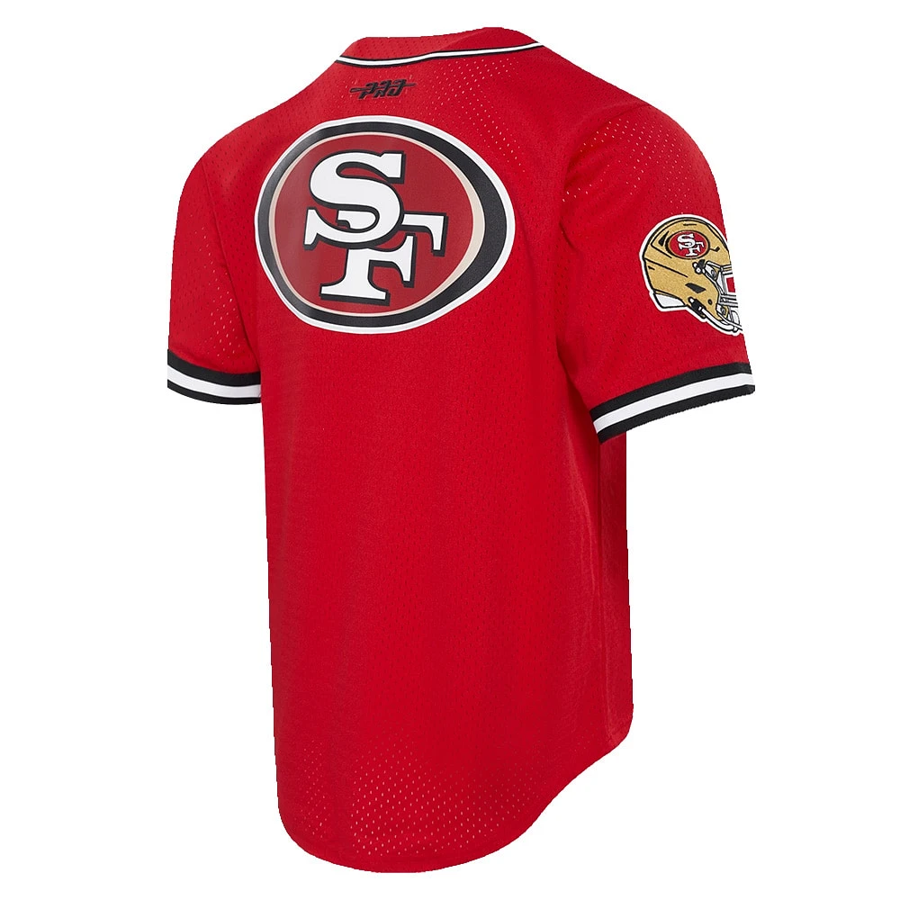 Men's Pro Standard Brock Purdy Scarlet San Francisco 49ers Mesh Button-Up Baseball Jersey