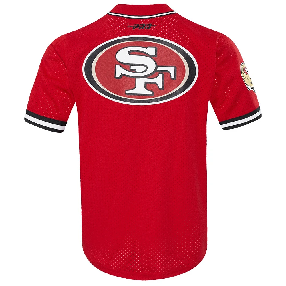 Men's Pro Standard Brock Purdy Scarlet San Francisco 49ers Mesh Button-Up Baseball Jersey