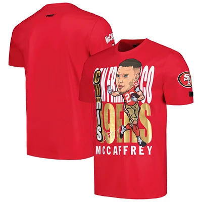 T-shirt graphique Pro Standard Christian McCaffrey Scarlet San Francisco 49ers Avatar Remix Player pour hommes