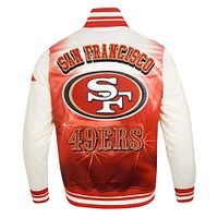 Men's Pro Standard Cream San Francisco 49ers Sublimated Satin Full-Snap Jacket