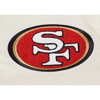 Men's Pro Standard Cream San Francisco 49ers Sublimated Satin Full-Snap Jacket