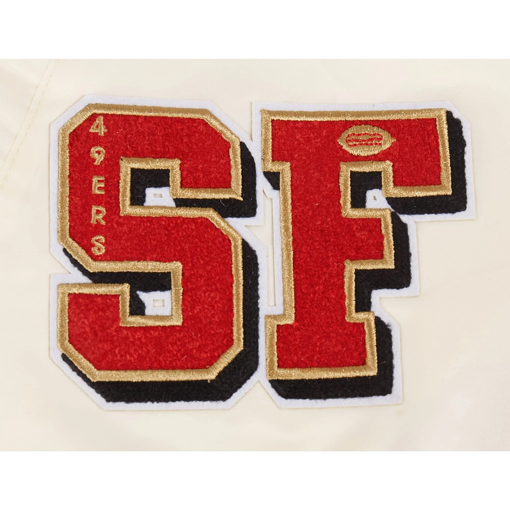 Men's Pro Standard Cream San Francisco 49ers Sublimated Satin Full-Snap Jacket