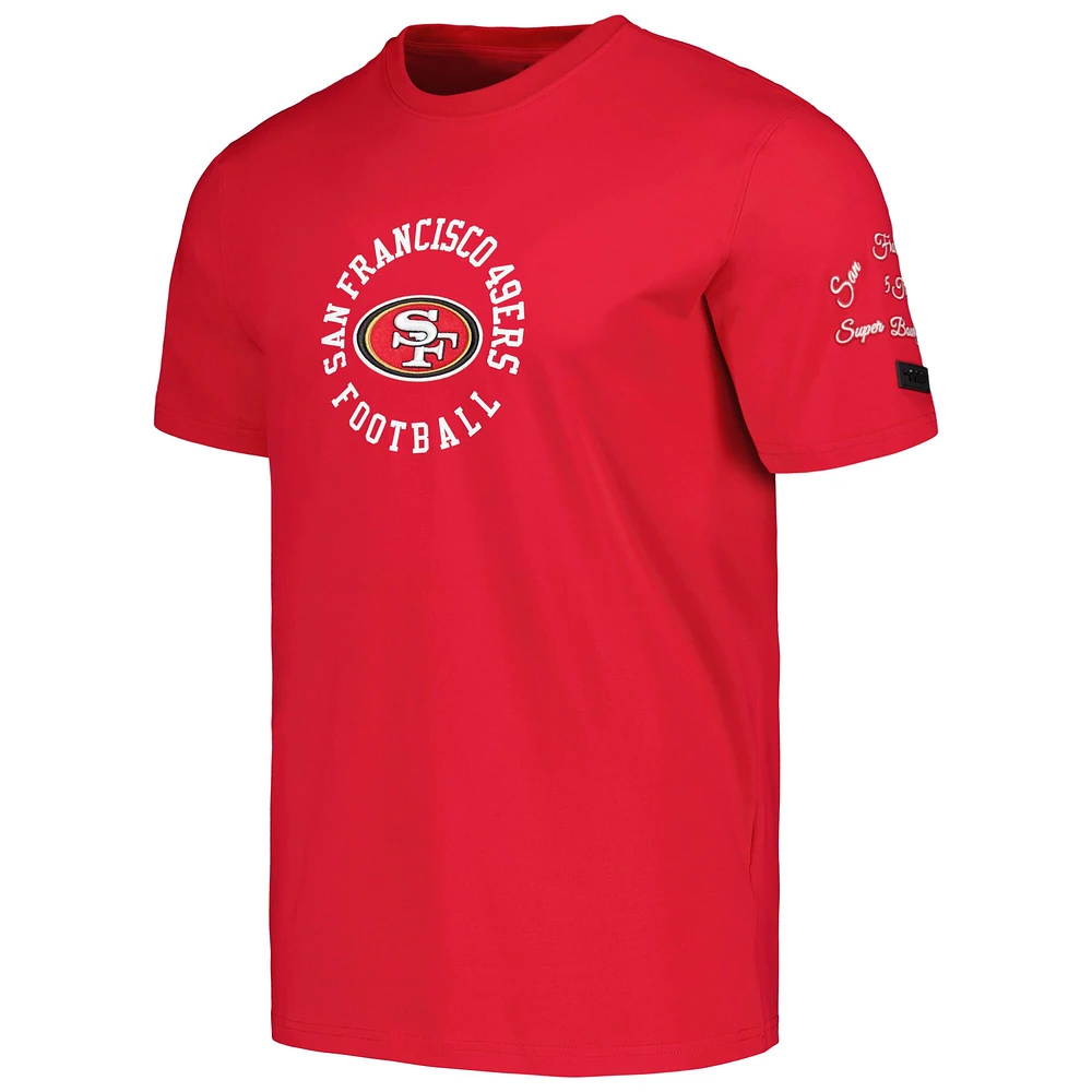 Men's Pro Standard Scarlet San Francisco 49ers Hybrid T-Shirt