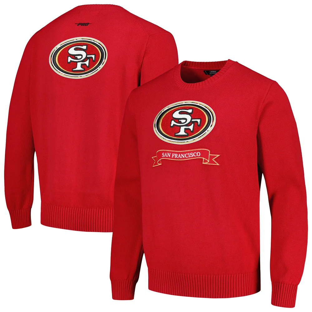 Men's Pro Standard Scarlet San Francisco 49ers Prep Knit Sweater