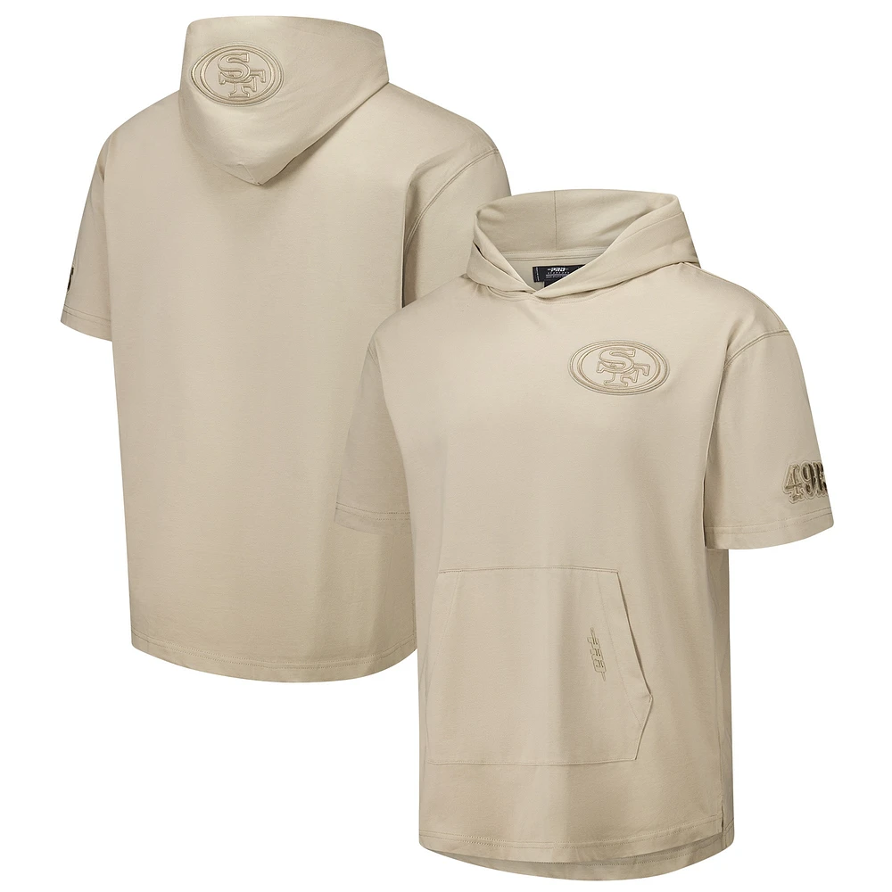 Sweat à capuche manches courtes pour homme Pro Standard Tan San Francisco 49ers Neutrals Capsule