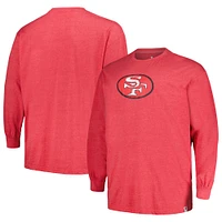 T-shirt à manches longues pour hommes Profile Heather Scarlet San Francisco 49ers Big & Tall