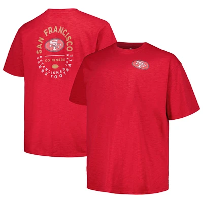 Men's Profile Scarlet San Francisco 49ers Big & Tall Two-Hit Throwback T-Shirt