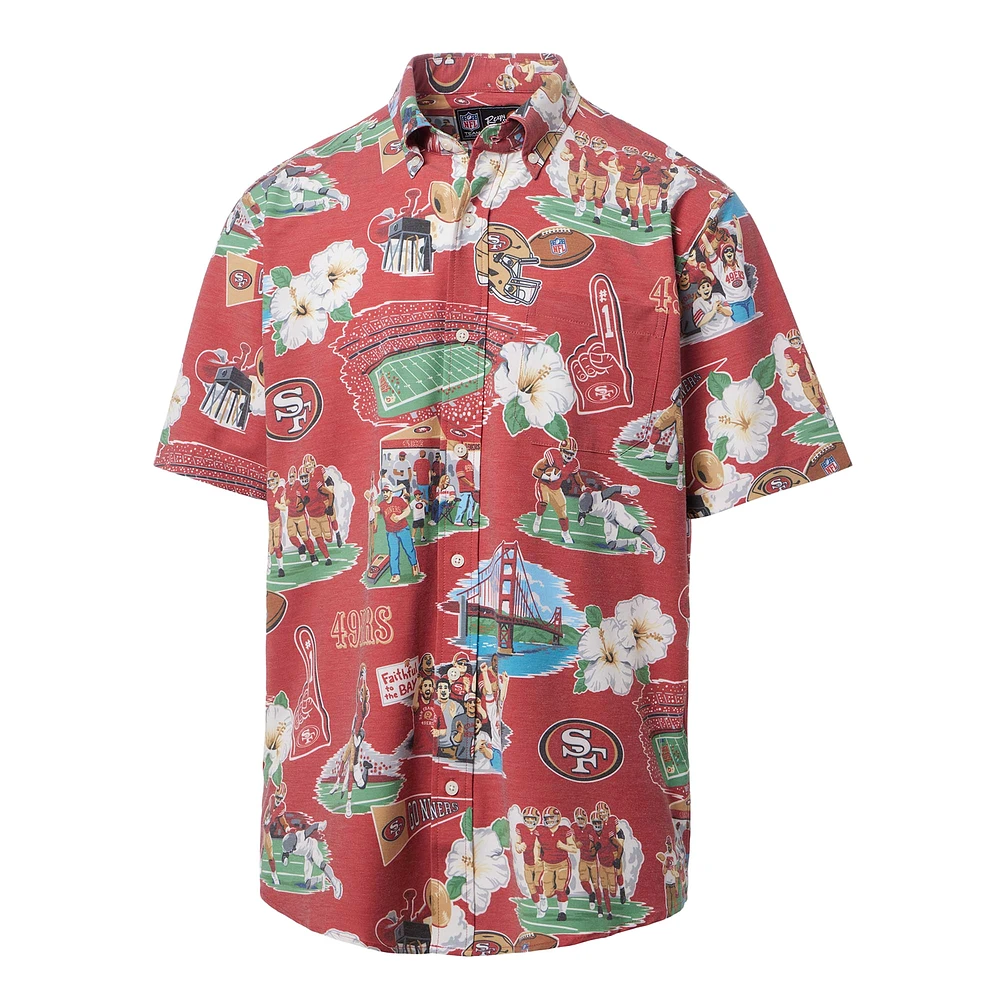 Chemise boutonnée panoramique rouge San Francisco 49ers de Reyn Spooner pour homme