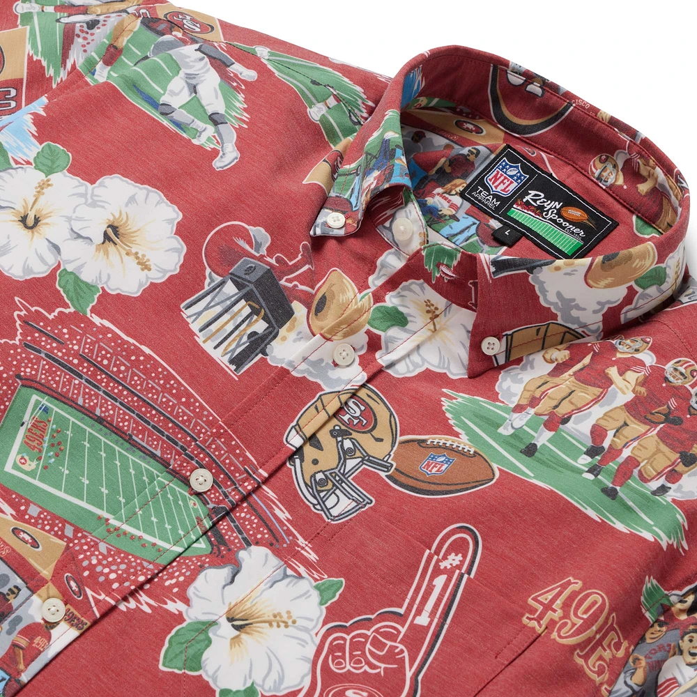 Chemise boutonnée panoramique rouge San Francisco 49ers de Reyn Spooner pour homme