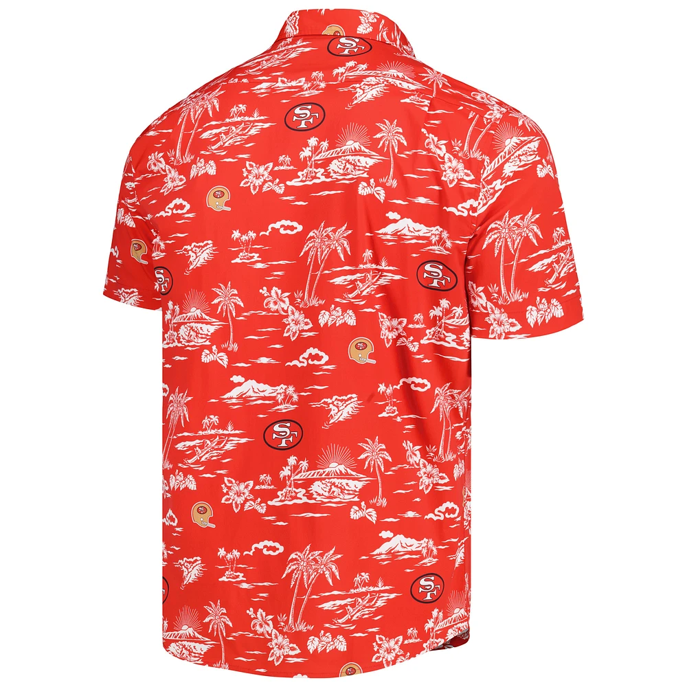 Chemise boutonnée à imprimé Kekai pour hommes Reyn Spooner Scarlet San Francisco 49ers