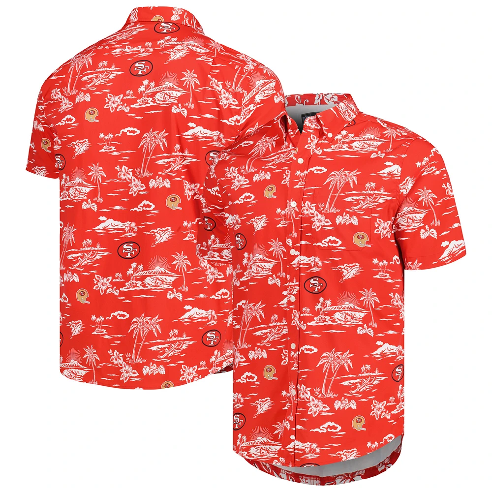 Chemise boutonnée à imprimé Kekai pour hommes Reyn Spooner Scarlet San Francisco 49ers