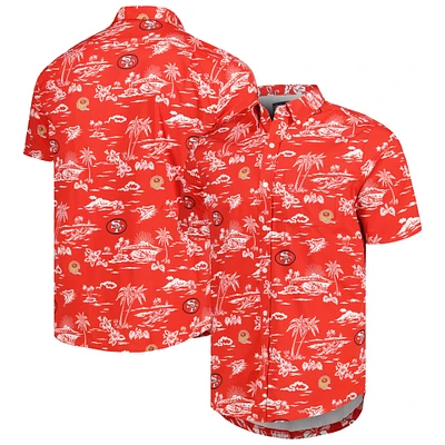 Chemise boutonnée à imprimé Kekai pour hommes Reyn Spooner Scarlet San Francisco 49ers