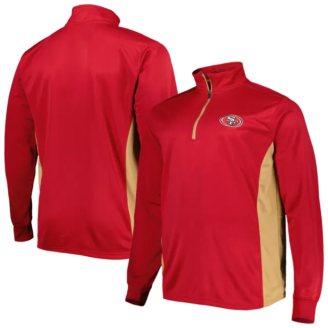 Men's Profile Scarlet San Francisco 49ers Big & Tall Fleece Quarter-Zip Jacket