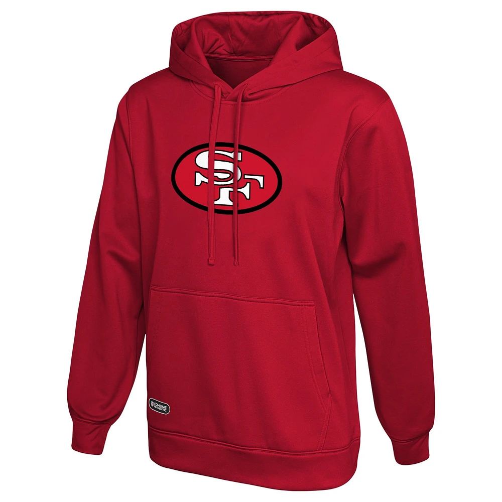 Sweat à capuche logo rétro authentique Scarlet San Francisco 49ers pour homme