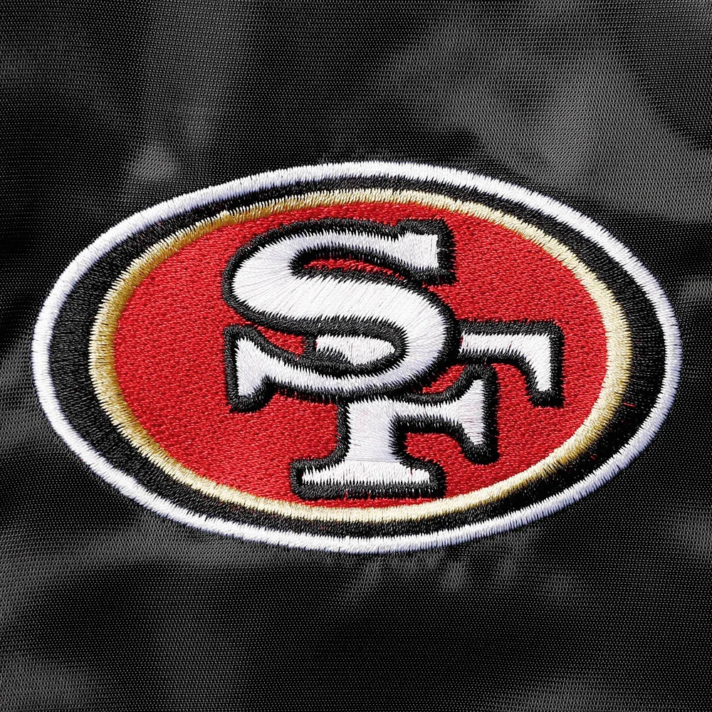 Veste Starter Noir San Francisco 49ers Locker Room Satin Varsity Full-Snap pour homme