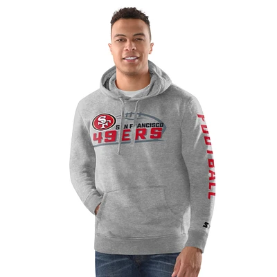 Men's Starter Heather Gray San Francisco 49ers Vintage Pullover Hoodie